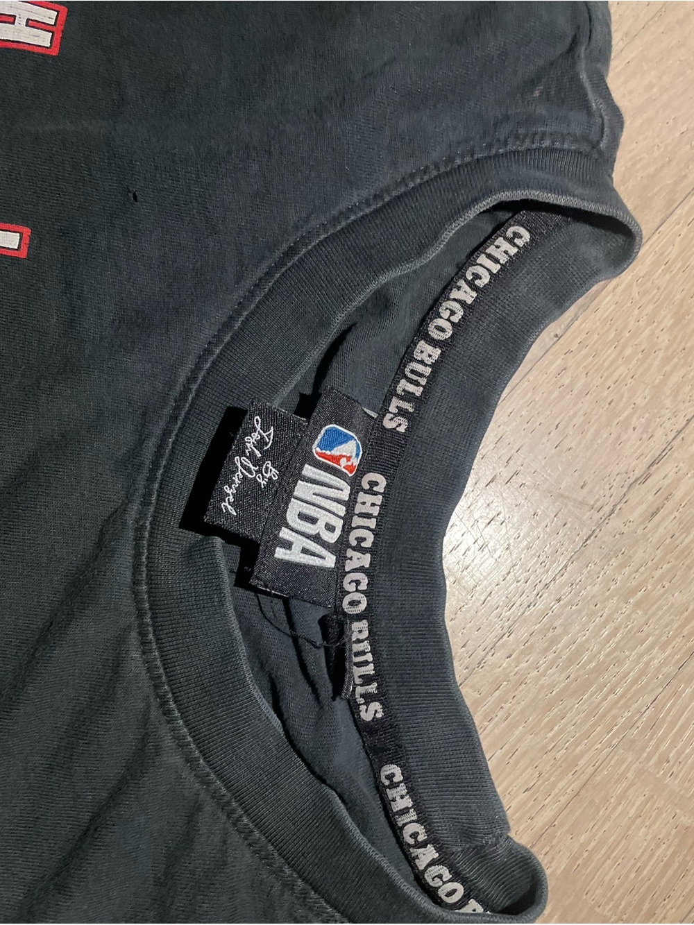 NBA Chicago Bulls Black Tee with Red Accent - Picture 2 of 2